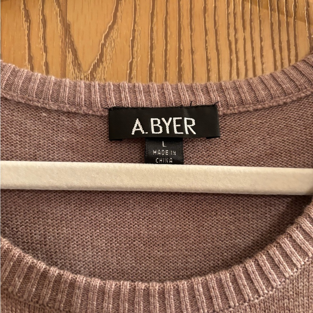 A. Byer Women's Sweater Dress with Pearl Accents - Brown and Cream - Picture 4 of 9